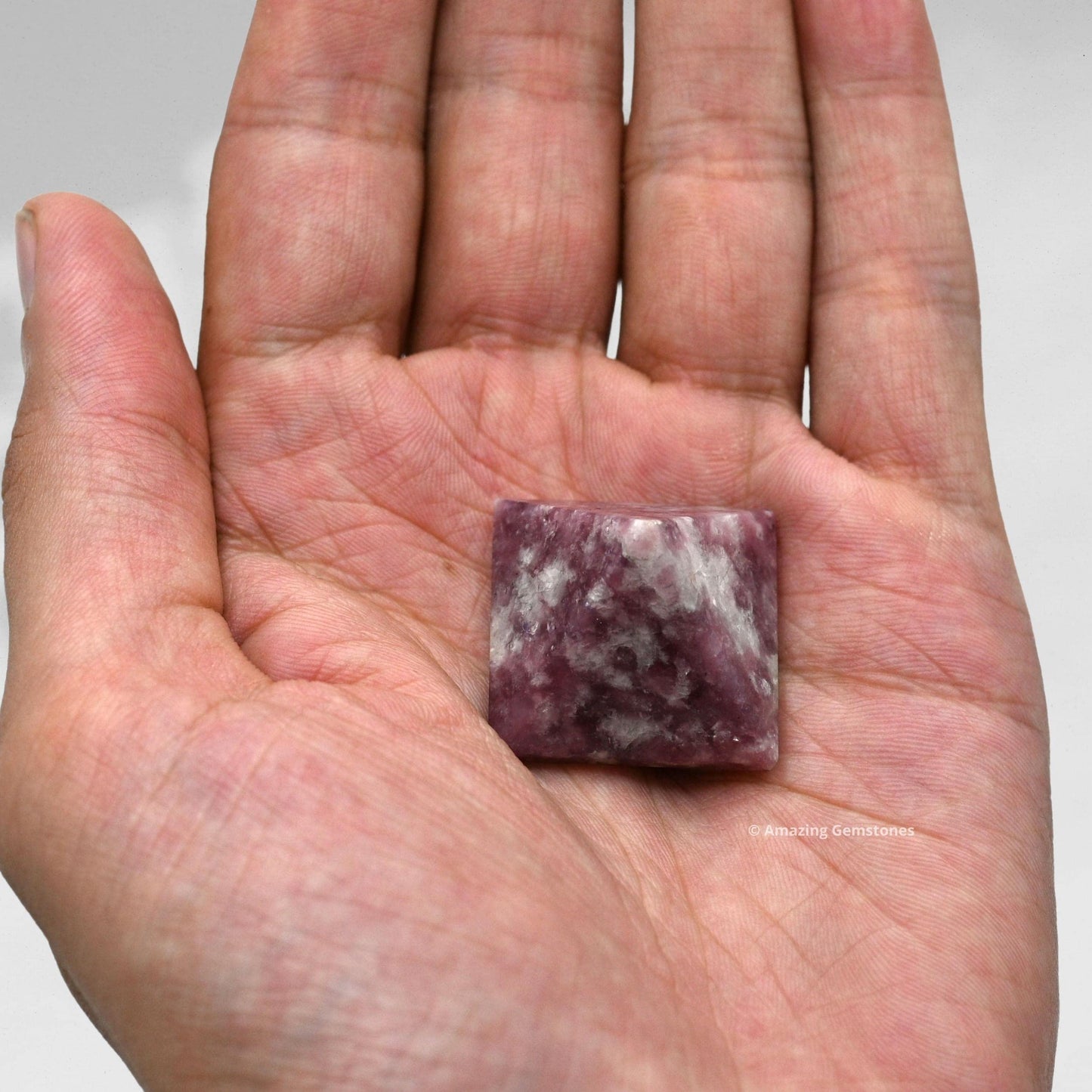 Amazing Gemstone Lepidolite Pyramid Crystal Healing Stones - 1" Great Pyramid Figurine of Natural Stone Pyramid for Meditation, Reiki, Chakra Balancing and Crystal Pyramids Grid