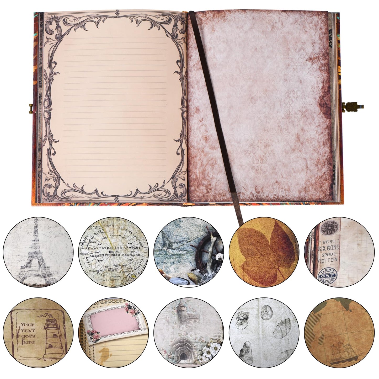 Phoenix Myth Embossed Scrapbook – 124-Page Retro-Style DIY Memory Photo Album, Good Luck Adventure Book for Couples, Anniversaries, Weddings, and Valentine's Day Gifts (Phoenix Luck Style)