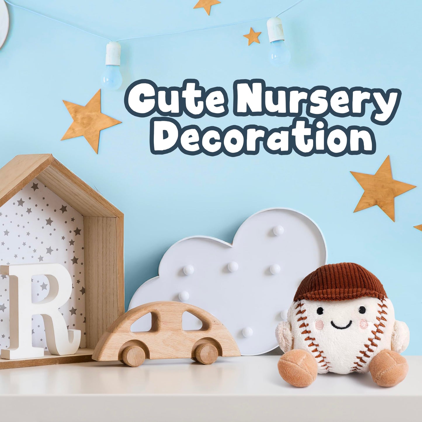 Baseball Stuffed Animal, Baby Baseball Plush Sports Toy, Baby Sports Toys, Plushies for Boys and Girls