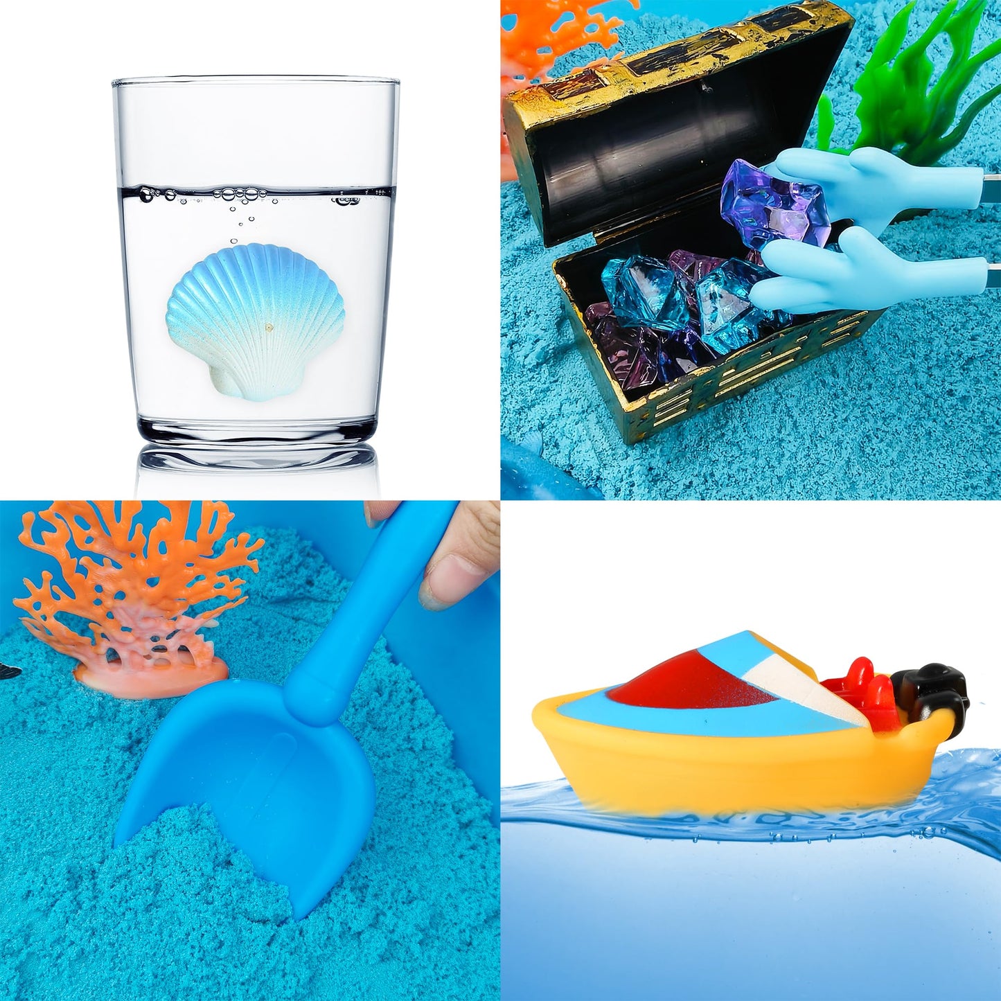 AGENTLAN Ocean Sensory Bin, Ocean Sensory Water Toys with Sea Animal for Toddlers Boys and Girls, Kids Toys Gift Sand Box for Age 3 4 5 6 7 8