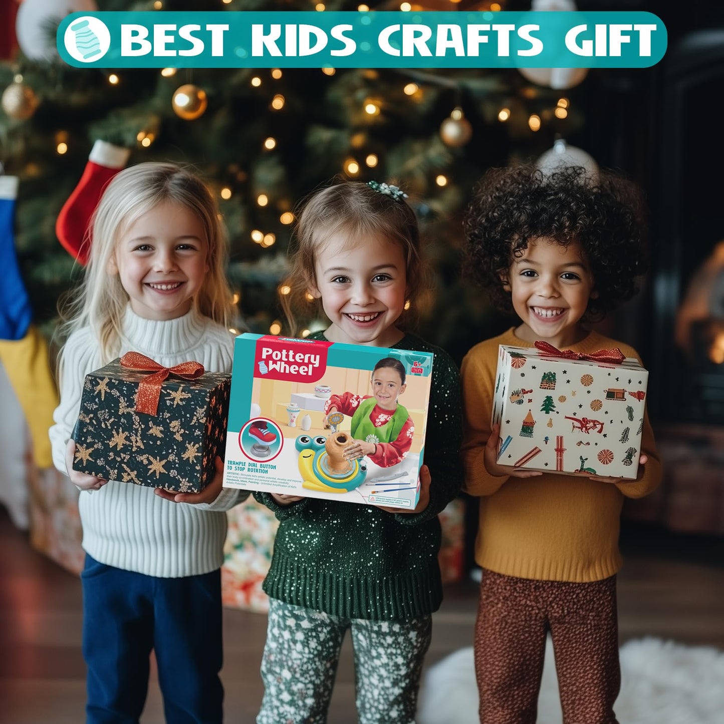 Aujazyble Pottery Wheel for Kids - Complete Art Supplies Arts & Crafts Kit, Crafts for Girls 8-12, Girls Boy Toys Birthday Halloween Christmas Gift for Kids Ages 6 7 8 9 10 11 12+, (Snail)