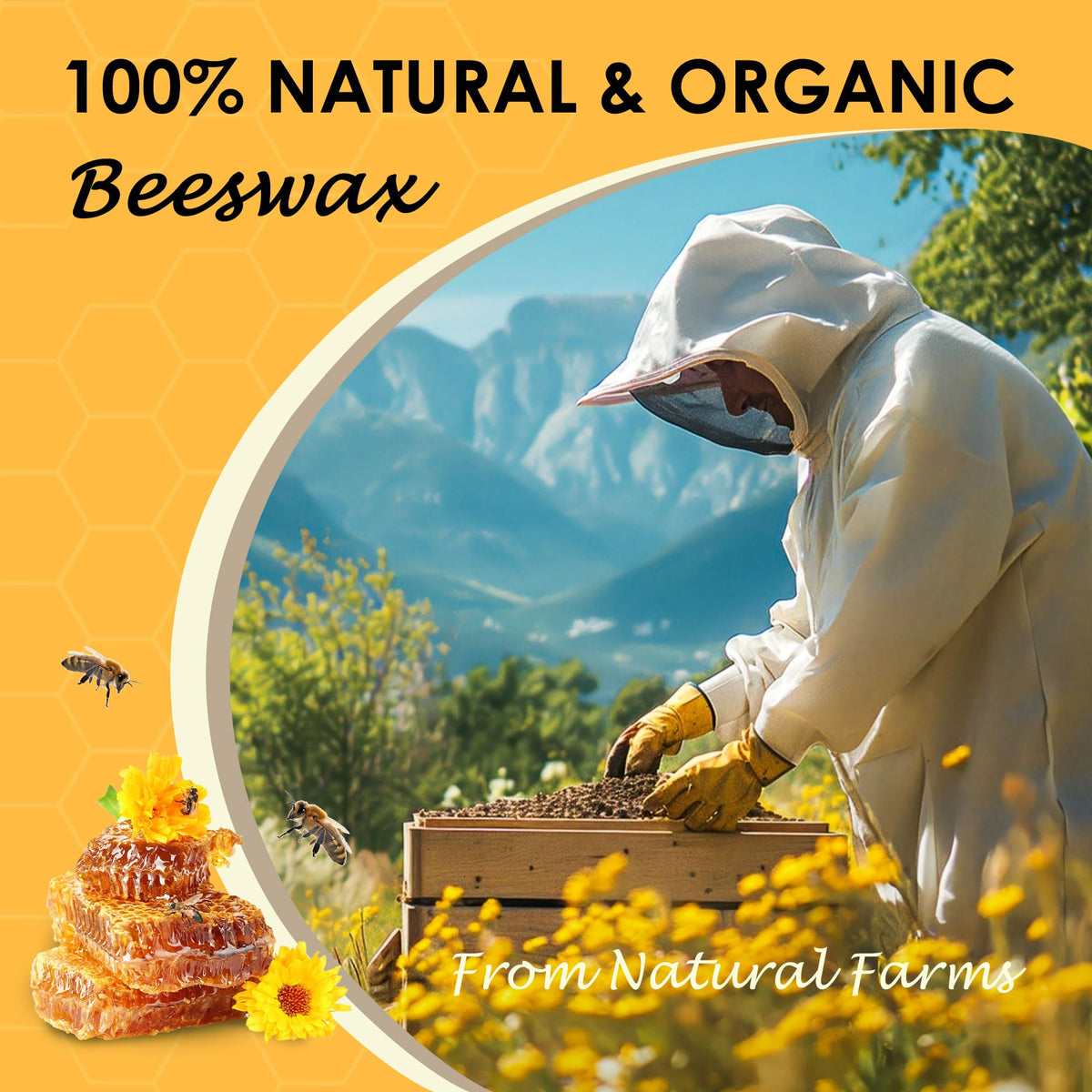 VIPwax Yellow Beeswax Pellets 10LB, Natural Organic Beeswax, Beeswax for Candle Making, Body, Skin Care DIY, Lip Balm and Soap Making Supplies(4530g)
