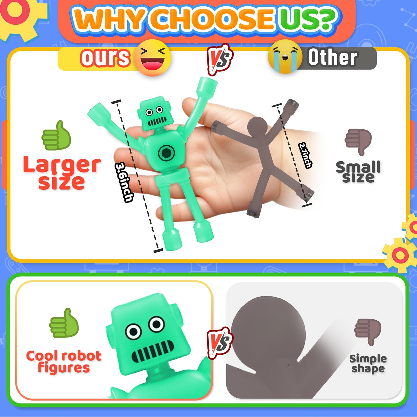 5PC Magnetic Robot Men Travel Toys for Kids Toddlers Boys Fidget Toys Airplane Road Trip Car Travel Activities Essential Fridge Magnets Fidgets Classroom Must Have Gifts Toy for Boy 3 4 5 6 Year Old