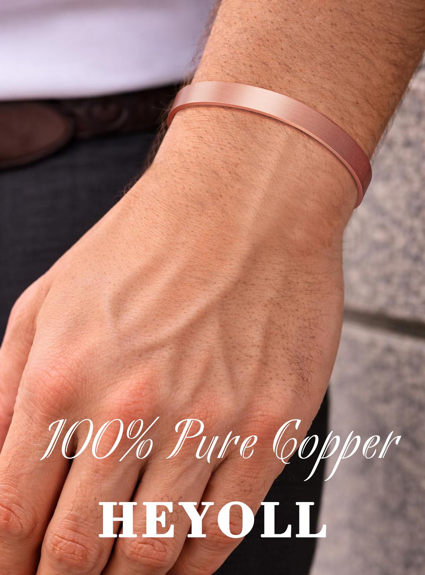 HEYOLL Copper Bracelet for Men & Women Pure Copper Bracelets for Women Healing Jewelry Bangle Bracelets for Womens Birthday Gifts for Him Pulsera De Cobre Para Mujer