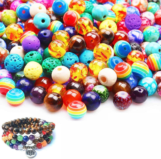 500 pcs Natural Chip Stone Beads Multicolor 5 mm to 8 mm Irregular Gemstone Healing Crystal Loose Rocks Bead Hole Drilled DIY for Bracelet Necklace Earrings Jewelry Making Craft