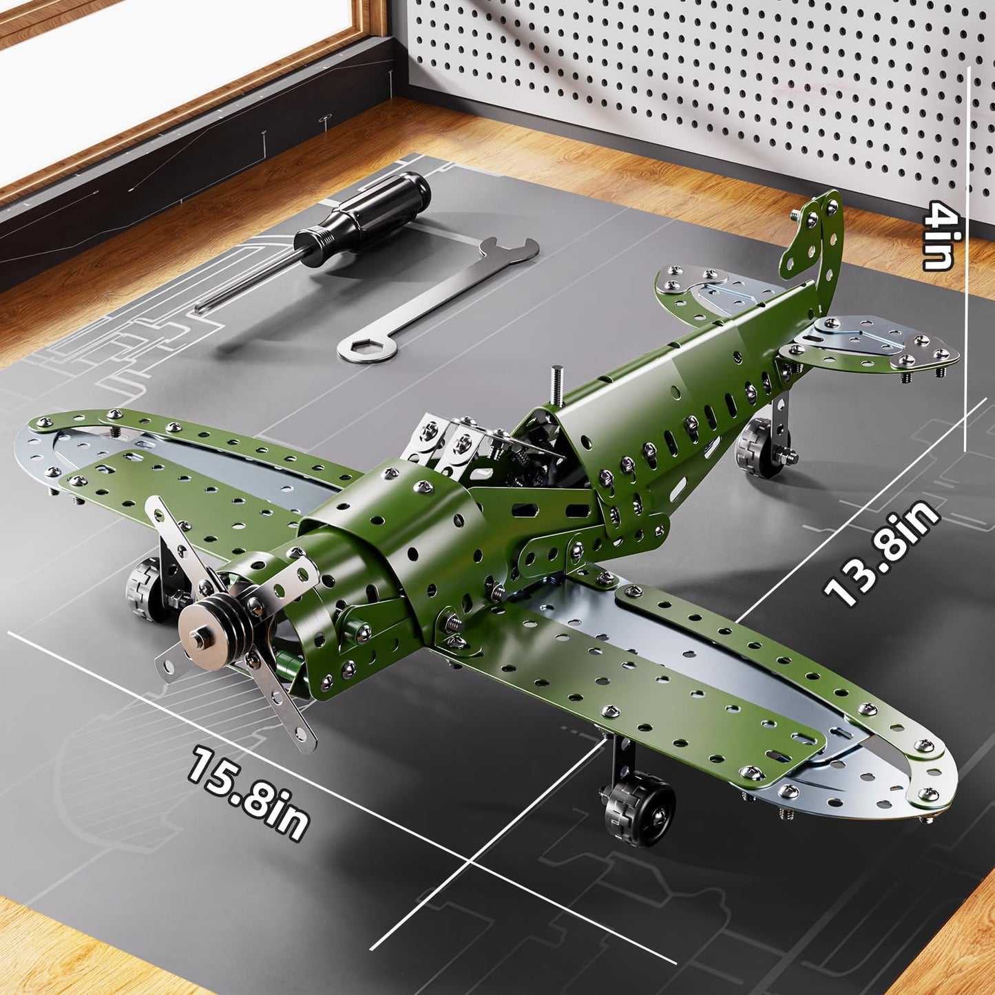 XINNOVEL Metal Model Airplane Kits - STEM Projects for Kids Ages 8-12, Assembly Educational Building Toys Model Aircraft Metal for Kids Boys Girls 8 9 10 11 12 Years Old