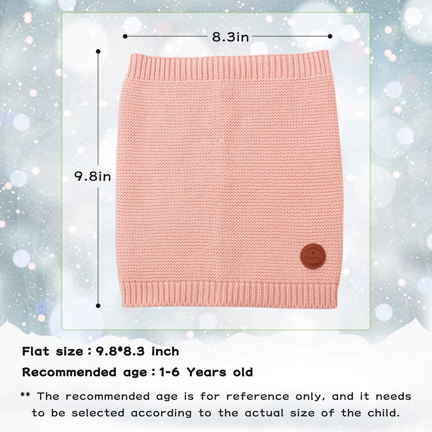 Peecabe Baby Boys Knitted Scarves Warm Toddler Girl Infinity Scarf Kids Soft Chunky Neck Warmer for Fall Winter (White+Pink+Beige)