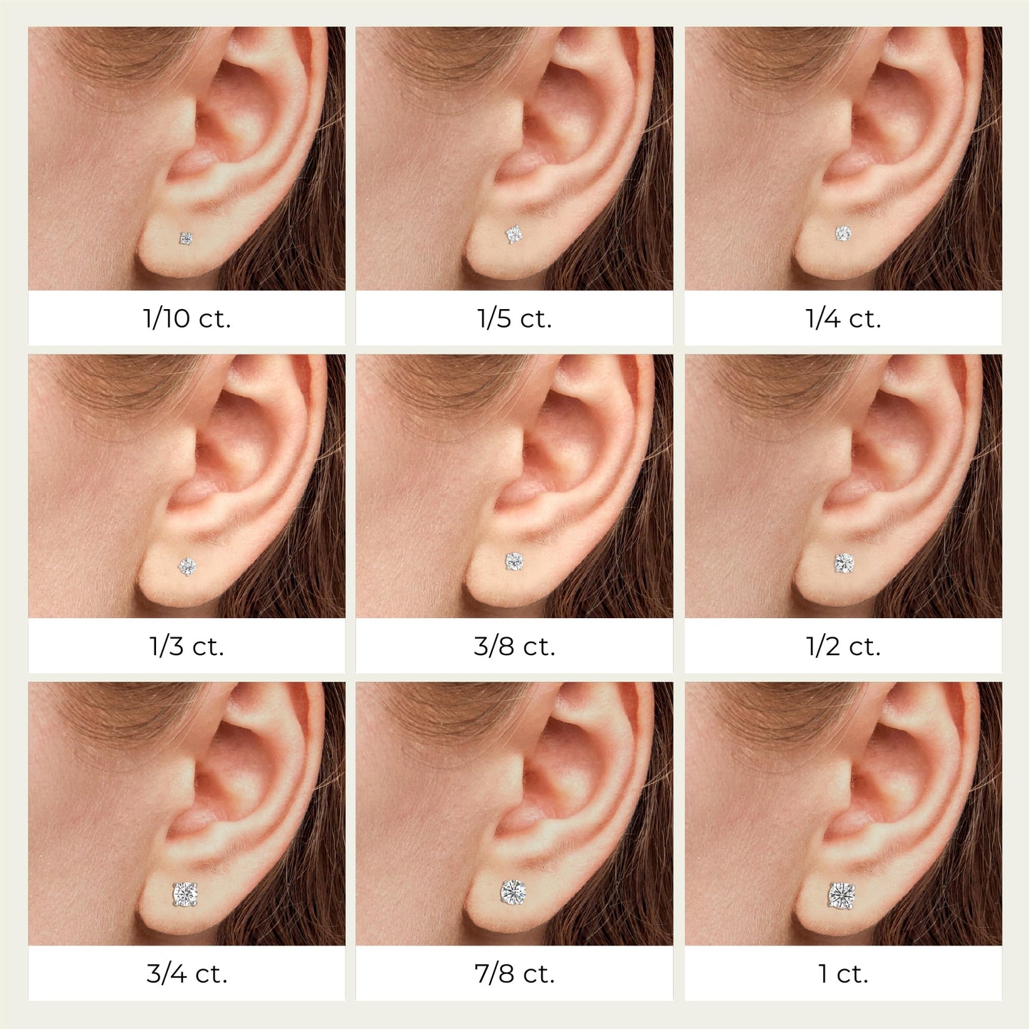 Gilded 1/10 ct. T.W. Round Lab Diamond Stud Earrings for Women | 925 Sterling Silver Studs | Hypoallergenic Fine Jewelry | 4-Prong Basket, Push Back Nut | SI1 Clarity, F Color, Round Cut