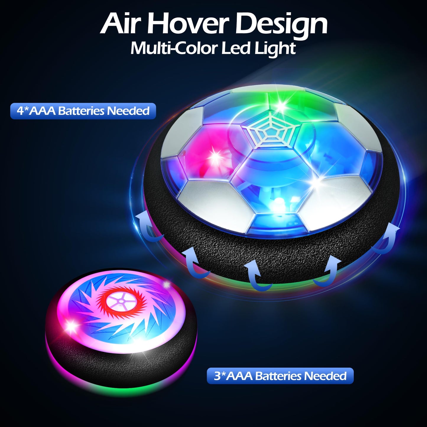Helsort Hover Soccer Ball Set, Hover Hockey Set for Kids, Air Floating Soccer Toys Hockey Ball with Led Light, Indoor Outdoor Sports Toys & Games, Christmas Birthday Gifts for 3-12 Years Boy Girl
