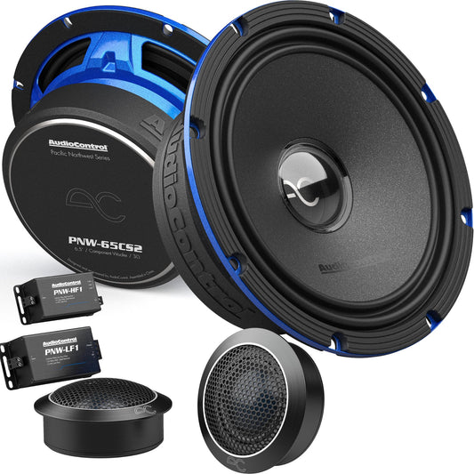 AudioControl PNW Series Car Speakers, 6.5" Component Premium High-Fidelity, 100 Watt RMS/125 Watt Max, 3 Ohm, 1” Tweeters, HPF/LPF Crossovers (Pair)