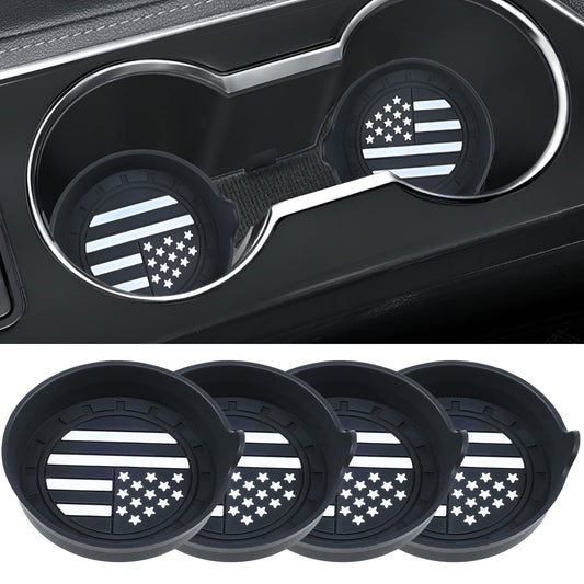Amooca Car Cup Coaster Universal Automotive Waterproof Non-Slip Cup Holders Sift-Proof Spill Holder Car Interior Accessories 2 Pack Tea Green