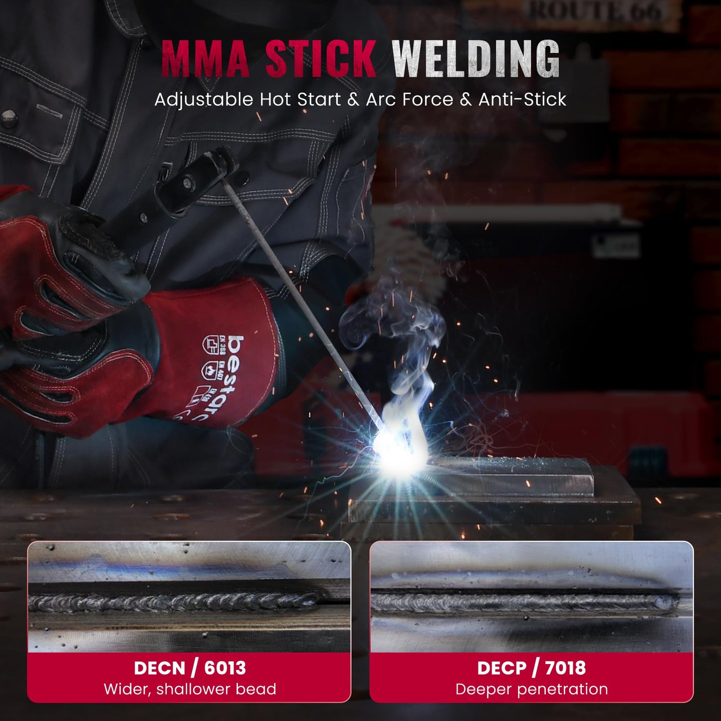 bestarc Stick Welder, 200Amps Large LED Display ARC/Lift TIG Welding Machine, 110V/220V Dual Voltage, IGBT Inverter Synergic Control Portable MMA Welder Machine with Hot Start, Arc Force and VRD