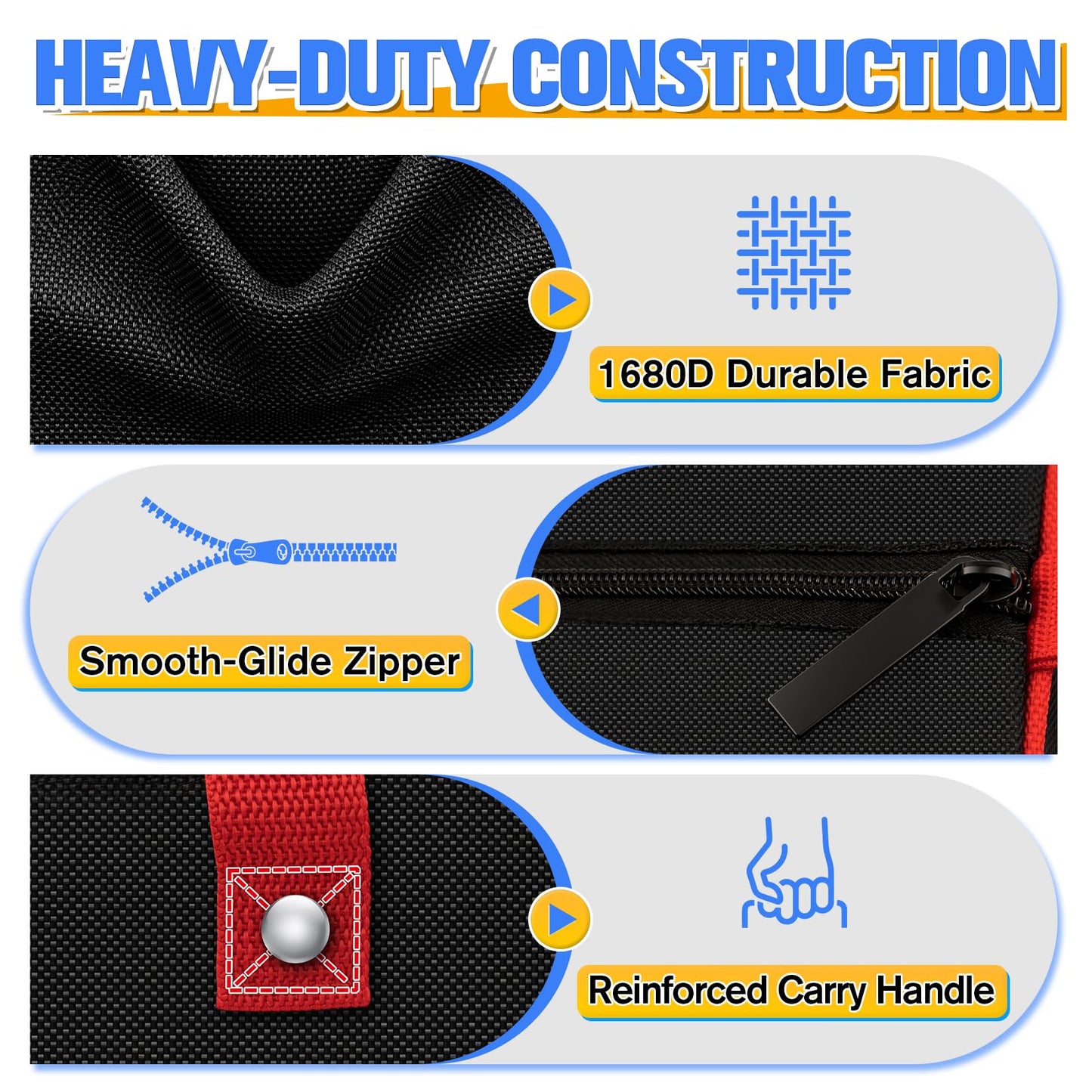 DIYSELF 3 Pack Tool Bag, Mixed Sizes up to 13" Portable Tool Bags for Men, Mechanics, Heavy Duty Storage Tools Bag with Handles, Waterproof Soft Utility Bag for Car, Mens Gifts for Dad, Him, Husband