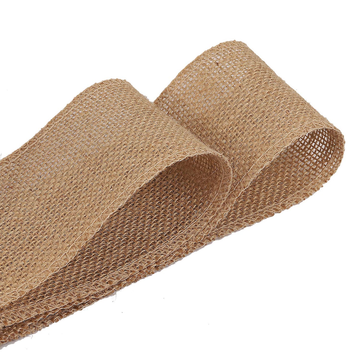 KINJOEK 5 Inch Wide 11 Yards Burlap Ribbon, Natural Jute Fabric Ribbon Crafts Ribbon for Christmas Wedding Gifts Burlap Fabric DIY for Decoration