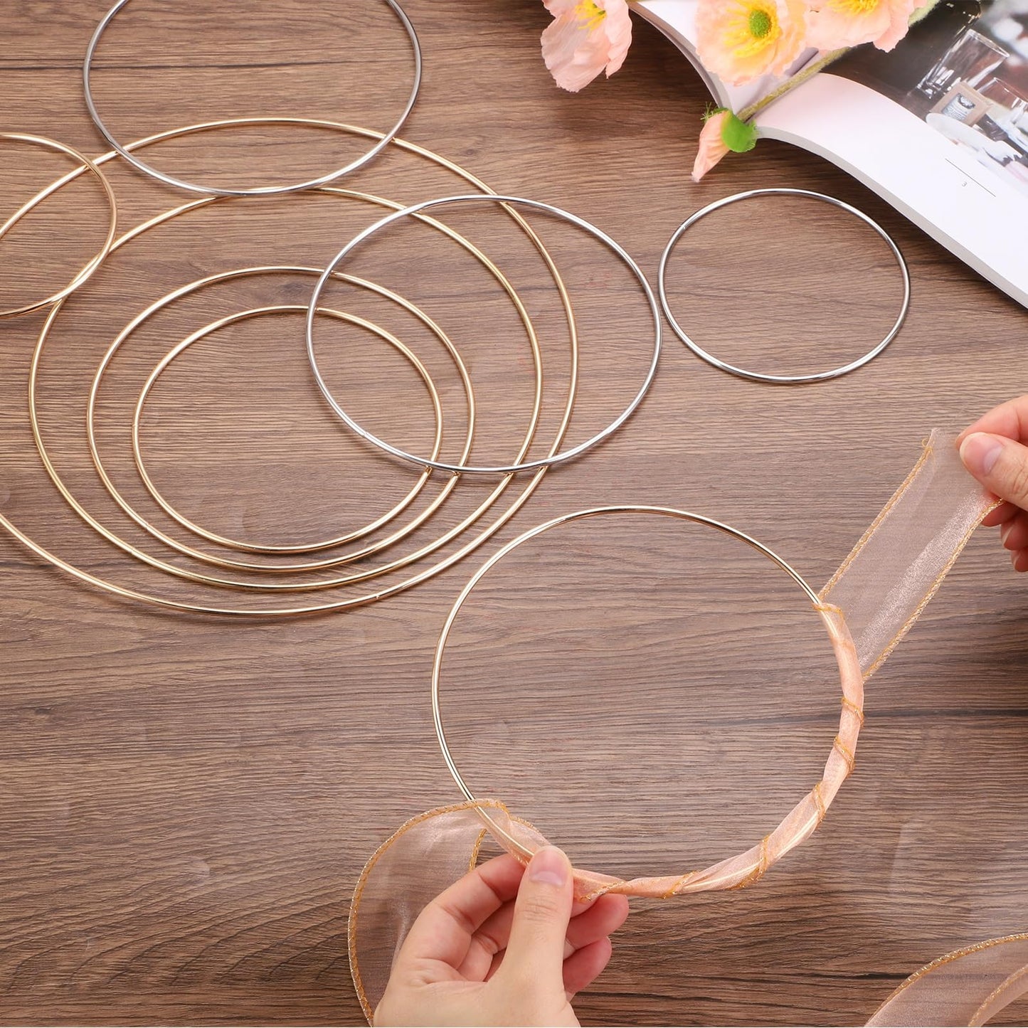 MECCANIXITY 20 Pcs Dream Catcher Rings,Metal Crafts Hoops Floral Hoop 3 Inch Macrame Hoops Rings for DIY Crafts Wreath Making Supplies Plant Hangers, Black