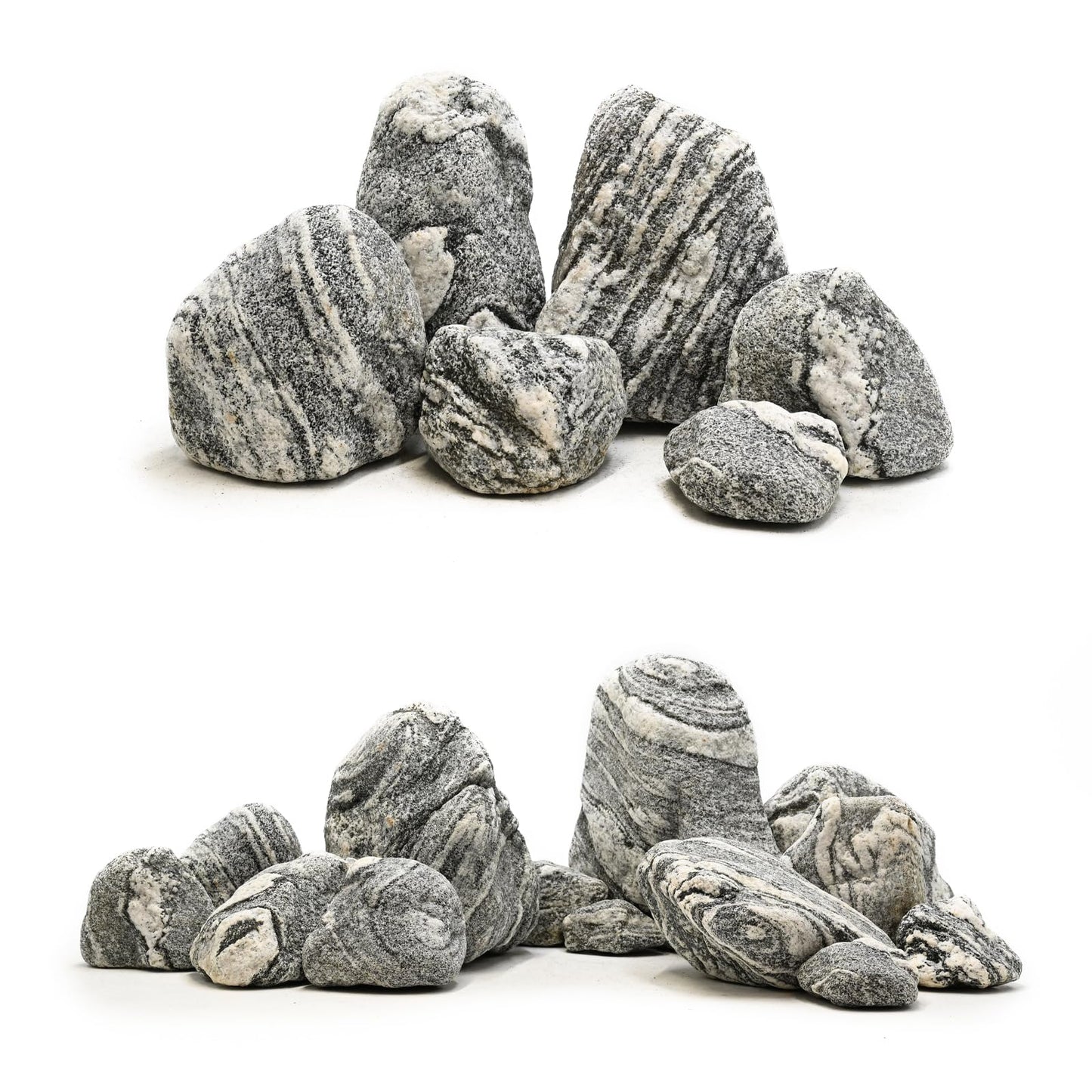 KINGRUI Natural Rocks Aquarium Stone 20lb Silver Seiryu Rock for Fish Tanks, Terrariums, Bonsai, Garden Decoration, Micro Landscapes & Reptile Terrariums (2-9inch 7-8Pcs)