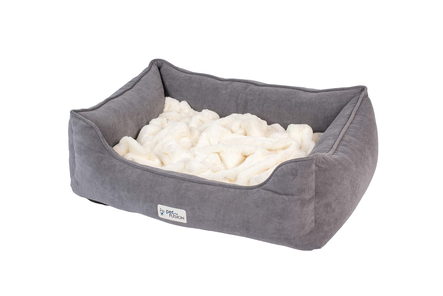 PetFusion Calming Cuddler Dog & Cat Bed | Anti-Anxiety Dog Bed for Small Dogs; Cats | Loose Blanket Promotes Burrowing (Dogs) & Kneading (Cats) | CertiPUR-US Memory Foam |