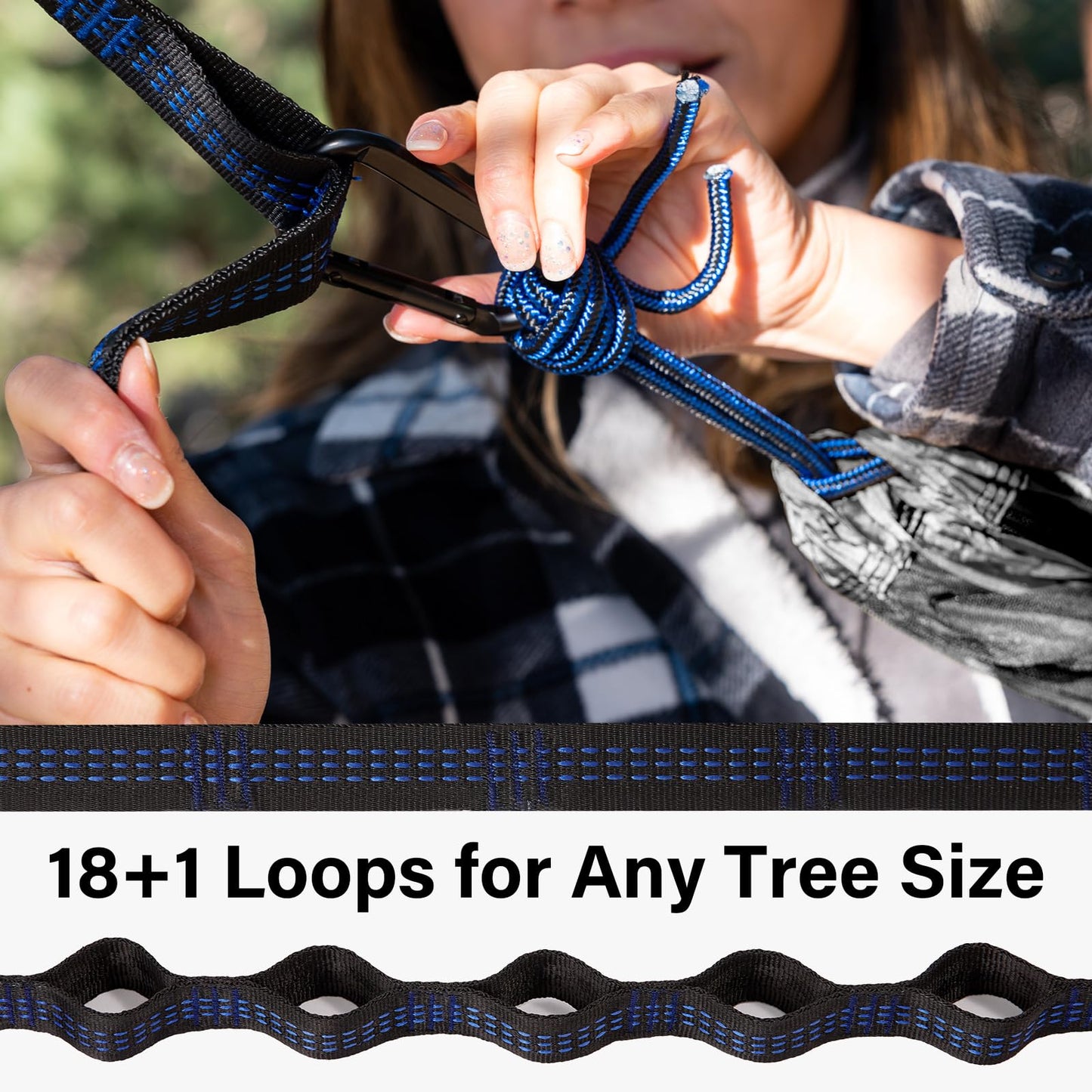Kootek Camping Hammock 500 lbs Capacity, Portable Hammocks with Tree Straps & Attached Carry Bag, Camping Essentials Gear, Perfect for Outside Indoor Hiking Beach Backpack Travel