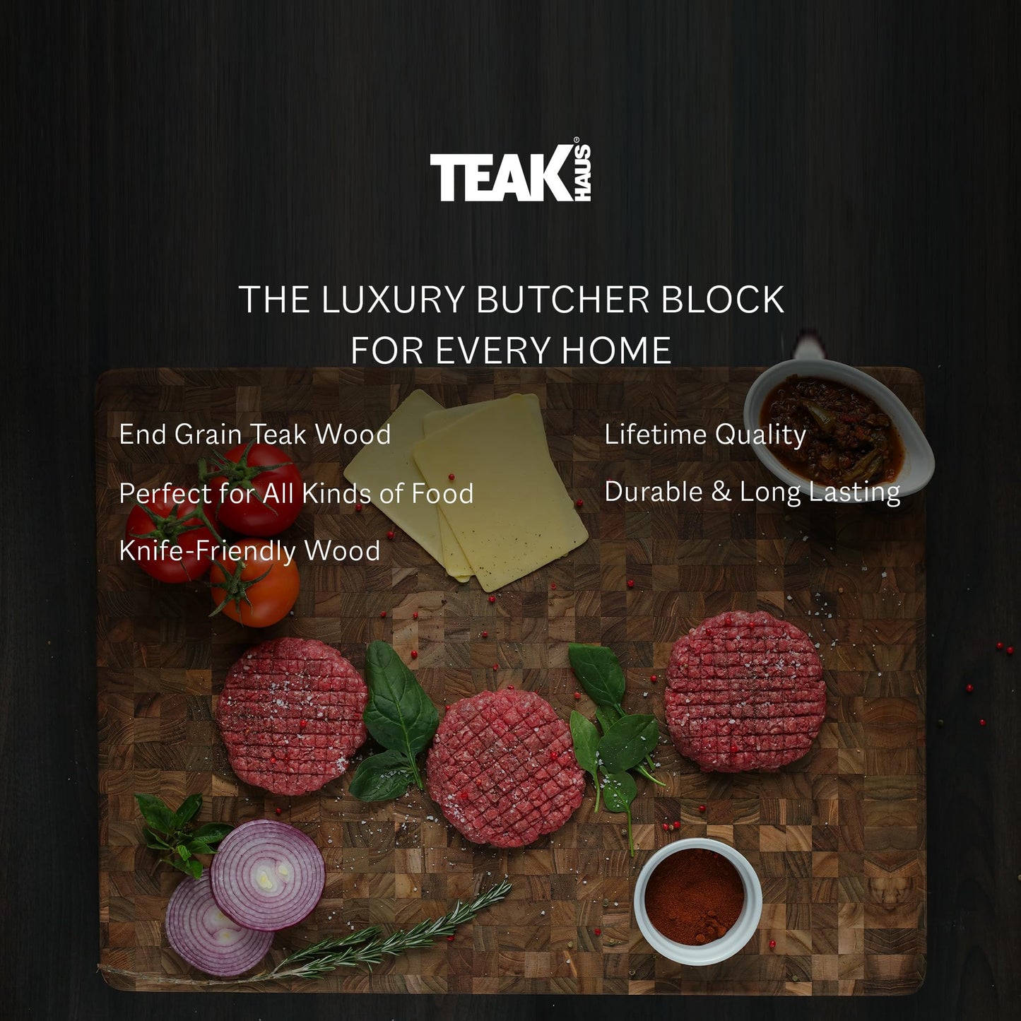 Teakhaus Butcher Block Cutting Board - Extra Large Wooden Cutting Board - Holiday Gift Ideas for Men and Women - Gift-Ready End Grain Wood, Knife Friendly - FSC Certified