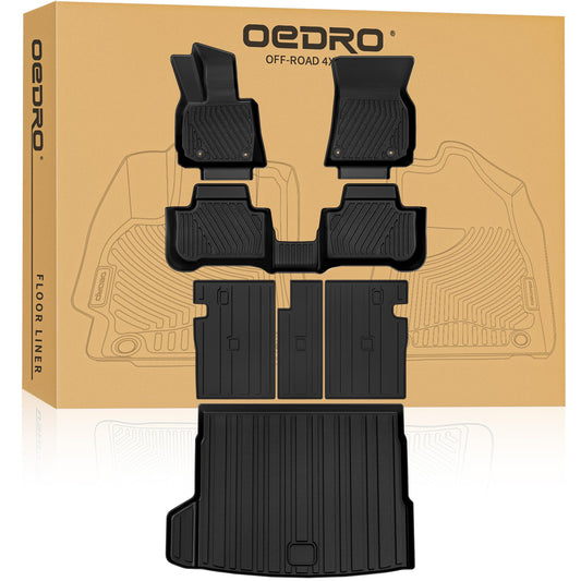 OEDRO Floor Mats Trunk Mat with Backrest Mat Fit for BMW X3 2025 2026, Custom Fit TPE All Weather Trunk Mat with Backrest for BMW X3 Accessories, Anti-Slip Back Seat Protector for X3, Full Mat Set