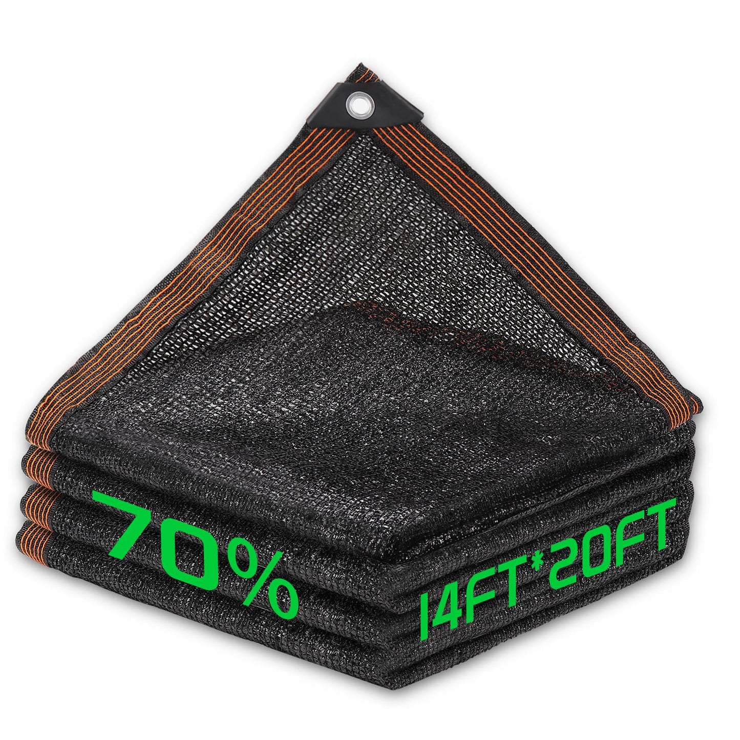Homiton 70% Shade Cloth, 14FTx20FT HDPE Mesh Tarp with Reinforced Grommets, Outdoor Sun Shade Net for Greenhouse, Plants, Garden, Pergola, Patio, Chicken Coop (14FT*20FT)
