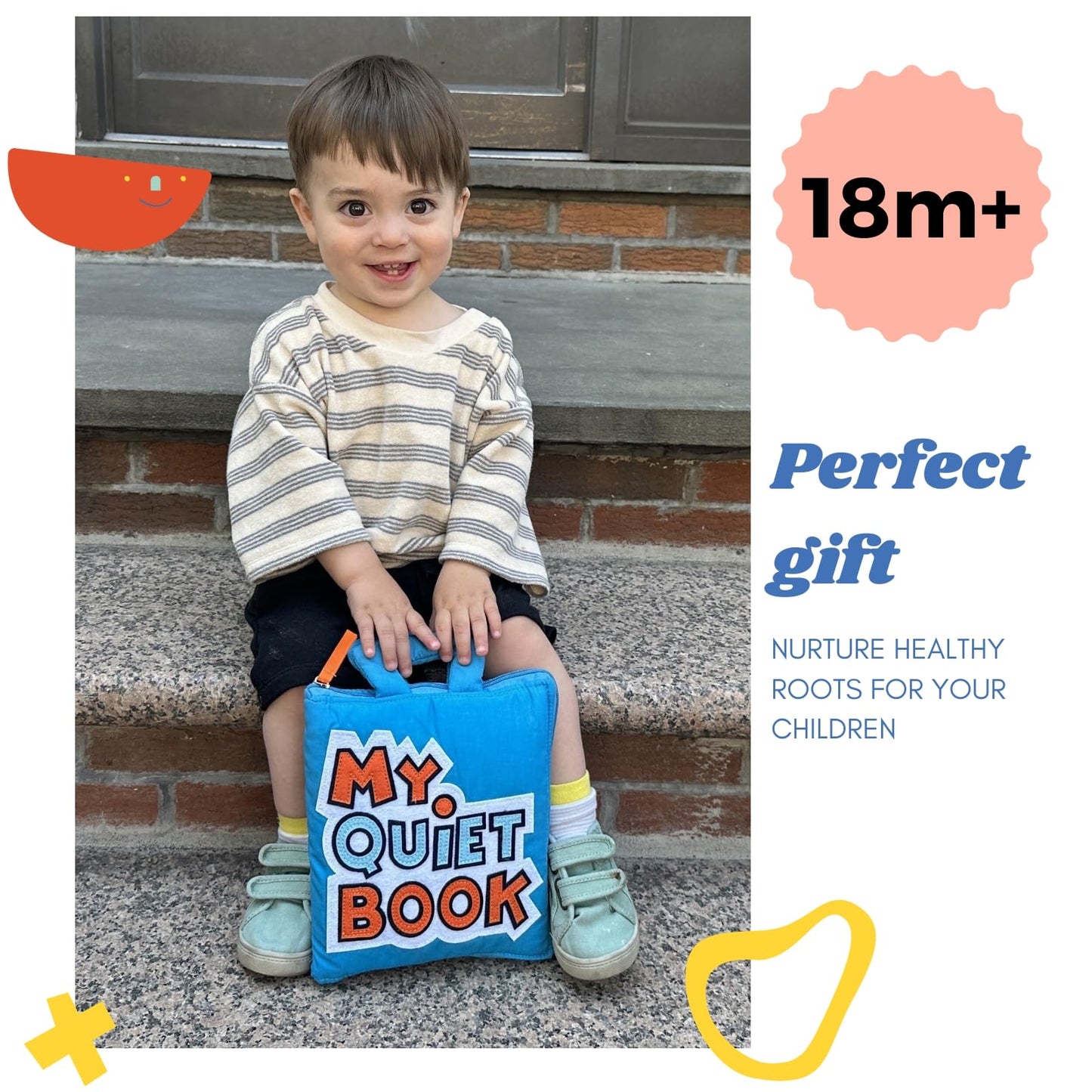 BAVY My Quiet Book - Toddler Travel Car Plane Airplane - All Parts Attached - Activity Montessori Board Book, Travel Toys for Toddlers 1-3, Gifts for 1 2 3 4 Year Old Girl, Birthday Gifts Toys Age 2-4