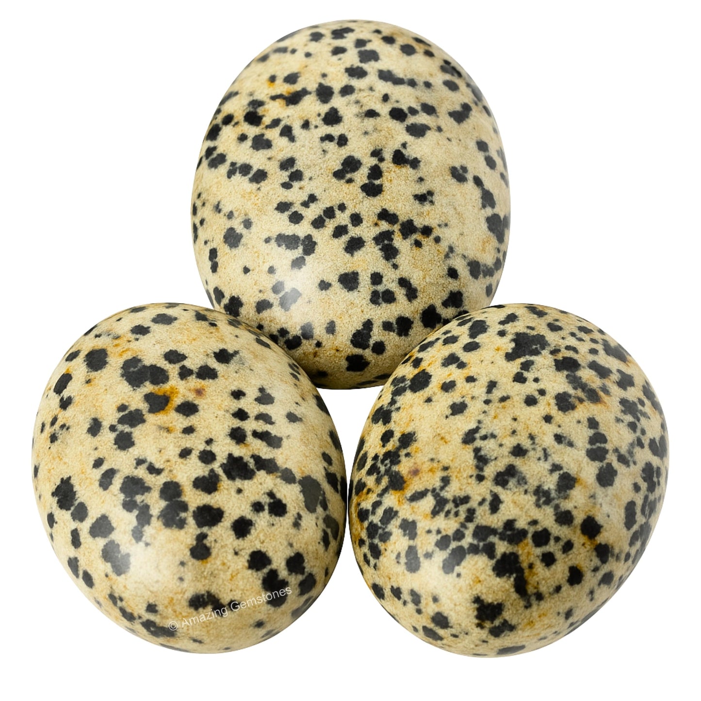 Amazing Gemstone Dalmatian Jasper Crystals and Healing Stones - Large Palm Stone Crystals Piedra - Crystal for Good Luck, Positive Energy, Meditation - Unique Stocking Stuffers Gifts for Women, Men