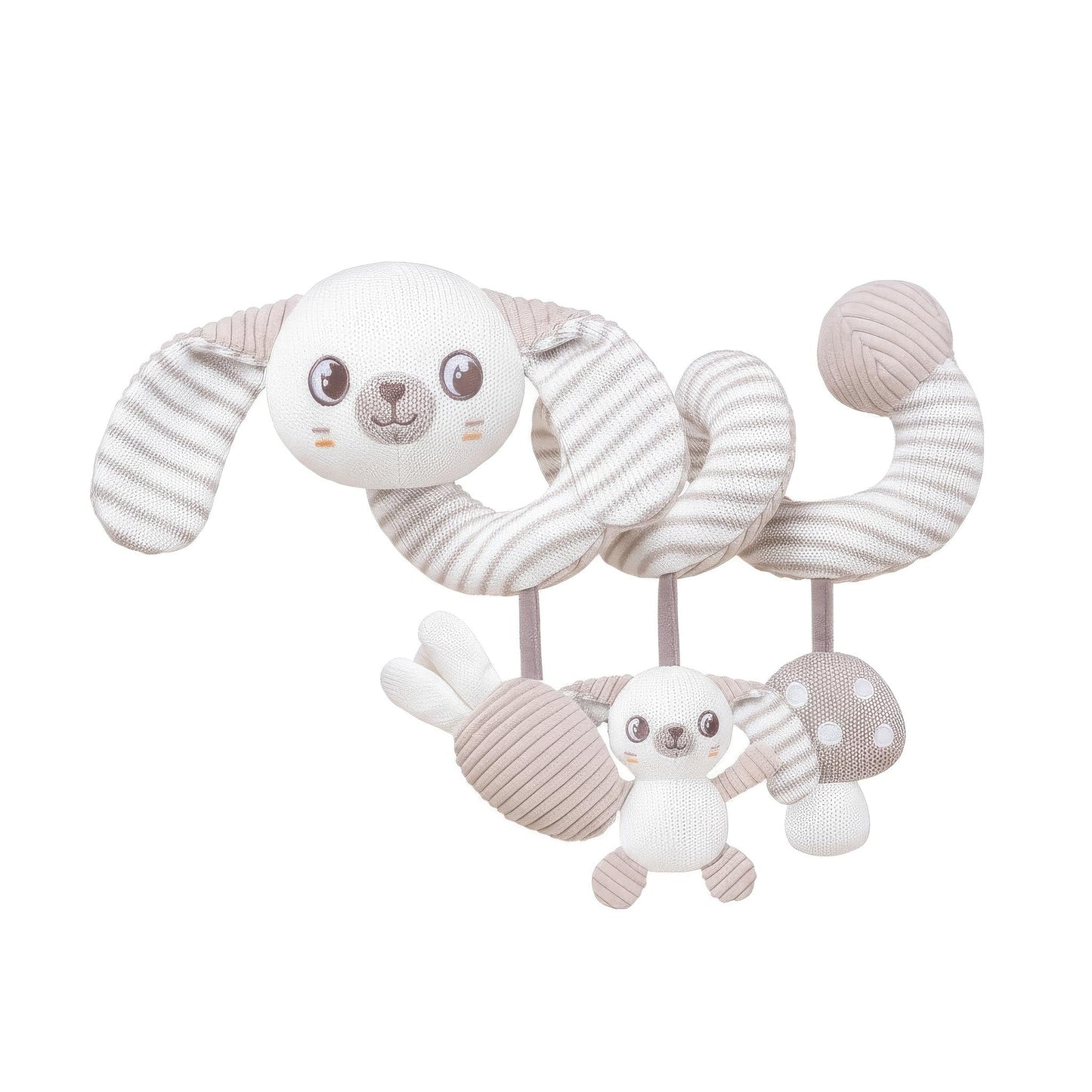 Carseat Toys Hanging Spiral Bunny – Car Seat Toys for Babies, Stroller Toys for Babies 0-6-12 Months, Crib Toys Hanging & Baby Hanging Toys, Newborn Infant, for Baby Gym & Stroller Toy