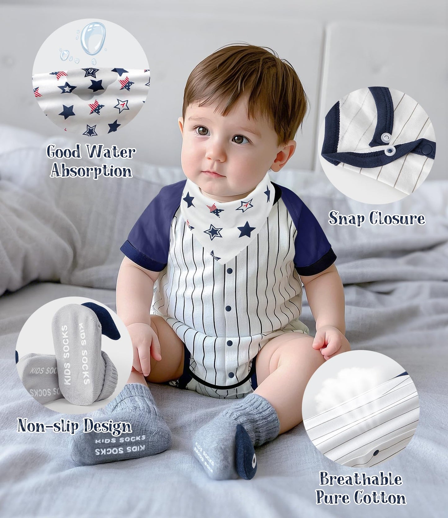 Golray Baby Boy Gifts for Baby Shower, 9pcs Newborn Essential with Fox Lovey/Blanket/Onesie/Wooden Rattle/Socks/Bib/Suitcase, Welcome Baby Gift Box Gender Reveal Infant Boy Gift Basket Set 0-6 Month