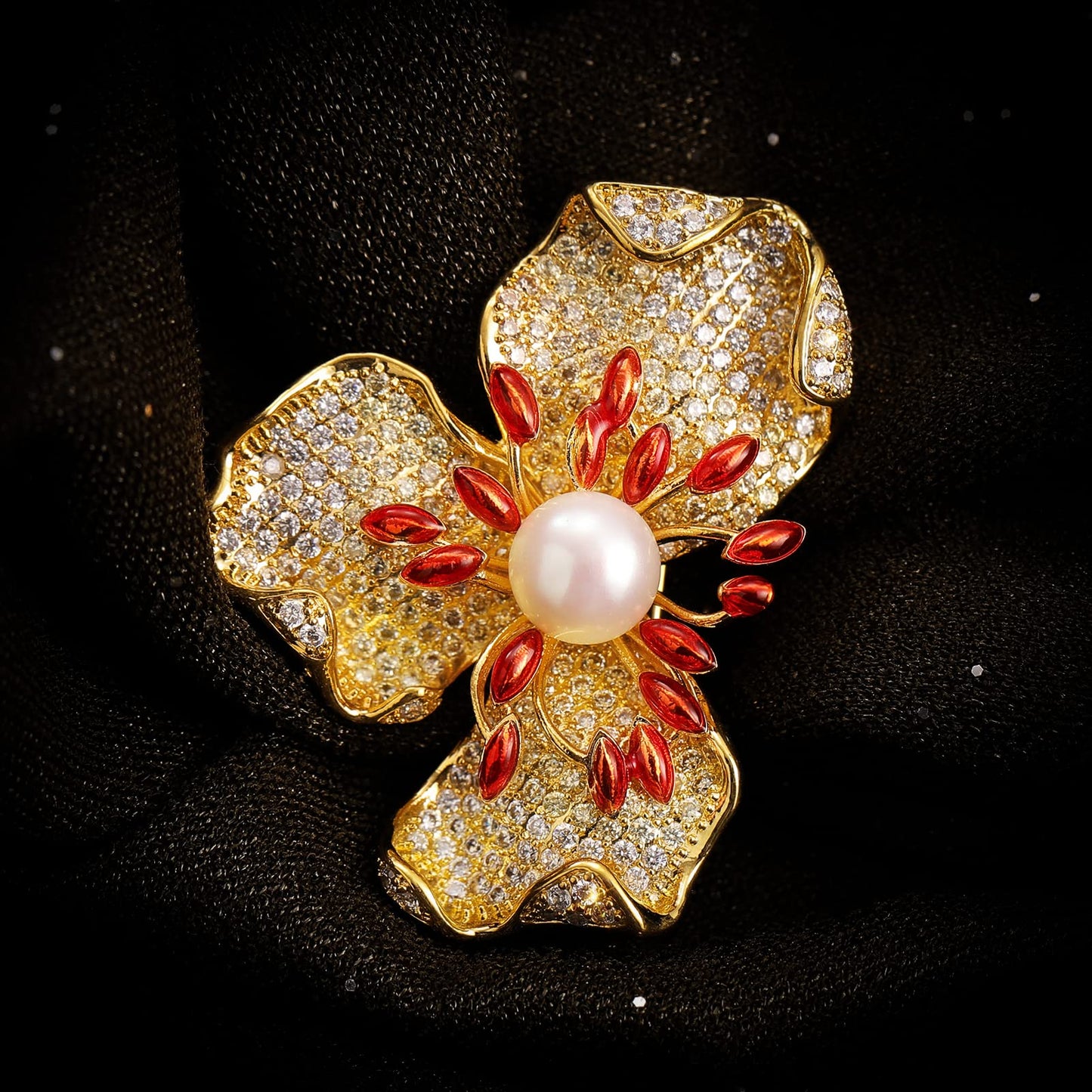 AILONMEI Brooches Jewelry for Women Fashion, Elegant Designer Costume Corsage Pearl Brooches & Pins Christmas Gift (Charming Pistil)