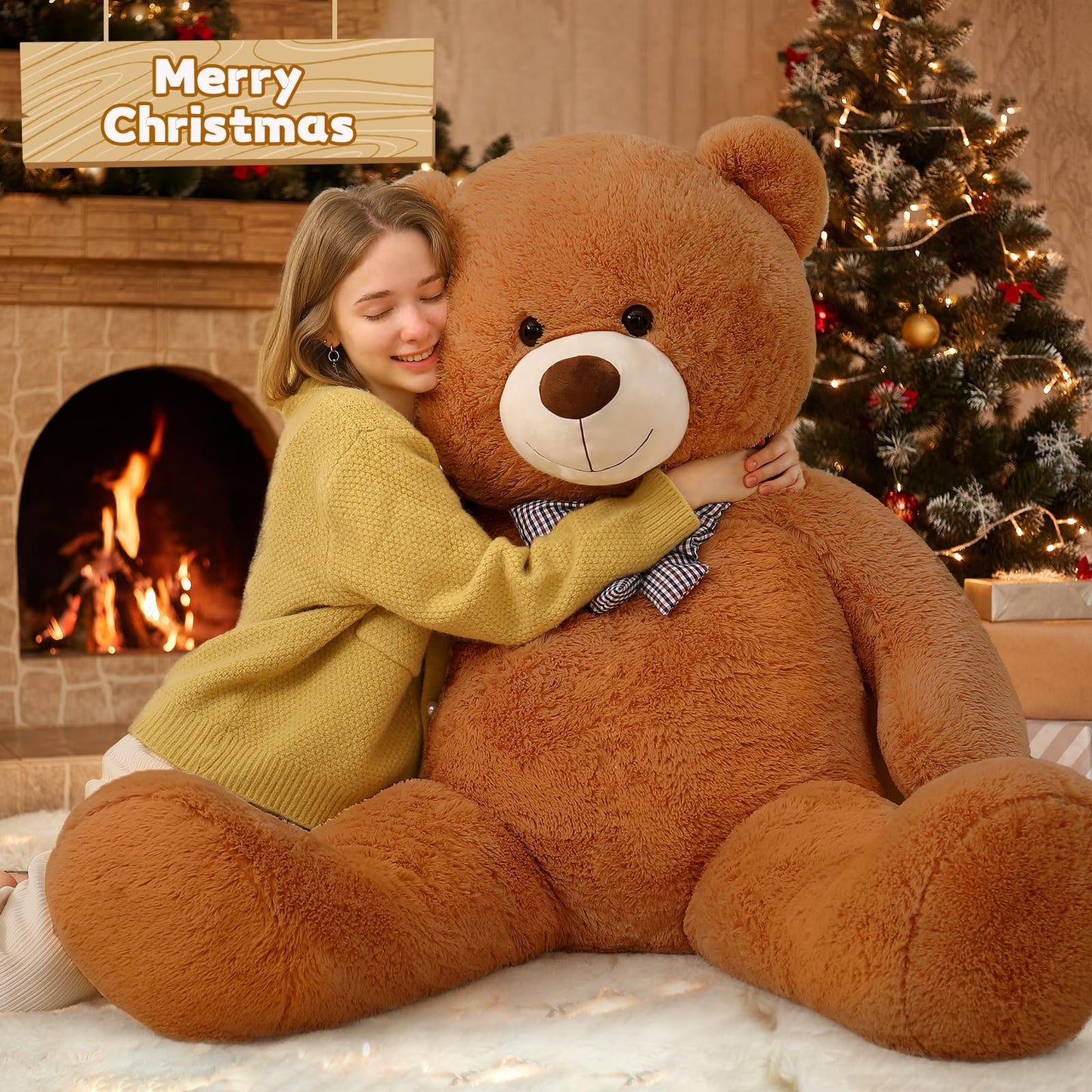 Toys Studio 5 Feet Teddy Bear, 59'' Giant Big Bear Stuffed Animal Lifesize Bear for Baby Shower Centerpieces, Large Plush Toy for Kids Girls Valentine's Day Christmas Birthday, Brown