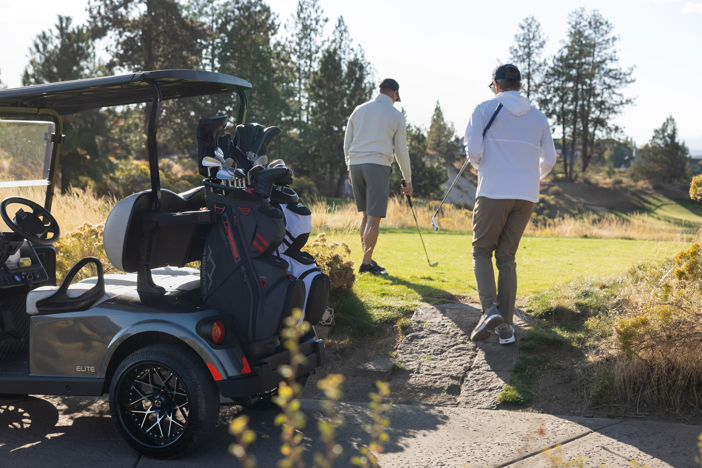 Sun Mountain Men's C130 Lightweight Cart Golf Bag 14-Way Top - 11 Pockets, Smart Dual Strap System, Push-Electric-Riding Cart Compatible Compression Base, 2025 Model - Duck Hunter