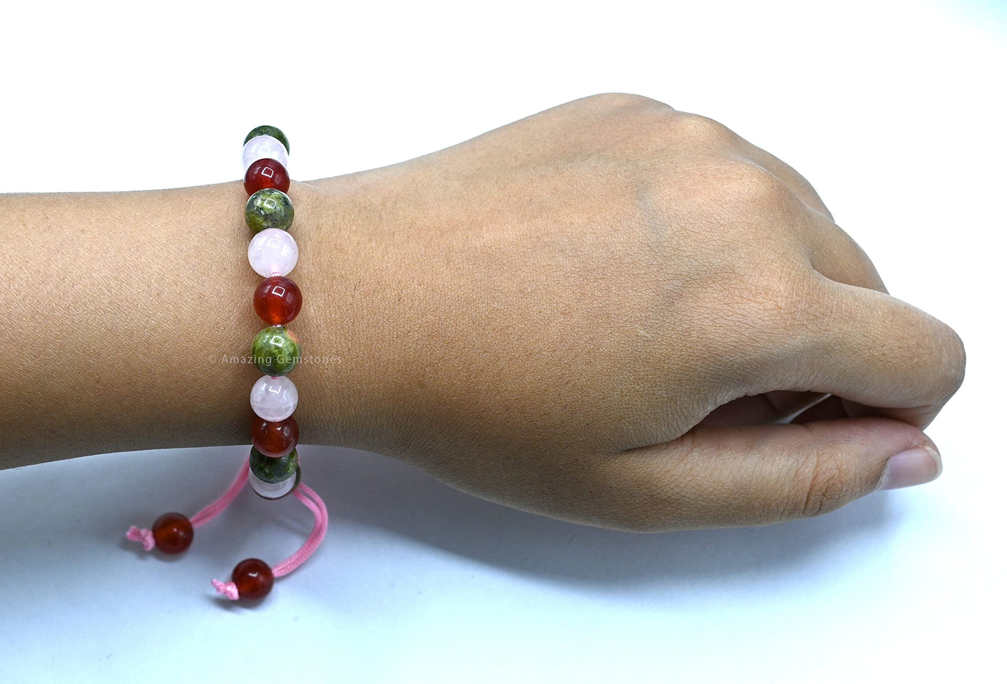 Amazing Gemstone Bracelet for Fertility Luck Manifestation - Fertility Crystals Carnelian Unakite Rose Quartz Bracelet Set for Men Women Healing Calming Anxiety Stress Relief Gifts (Adjustable)