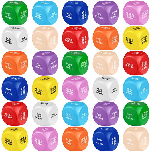 30PCS Colorful Motivational Stress Ball Stress Cube Set for Motivational Suitable for Parties Gift Party Favors Classroom Rewards Hand Exercise Gift for Office Classroom School Supplies