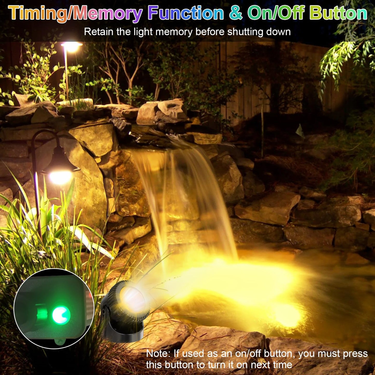 Srygery RGB Underwater Pond Lights, 20 Colors Dimmable Submersible Led Fountain Lights with Timer, IP68 Waterproof with Remote Control for Outdoor Ponds Aquarium Garden Pool (Set of 4)