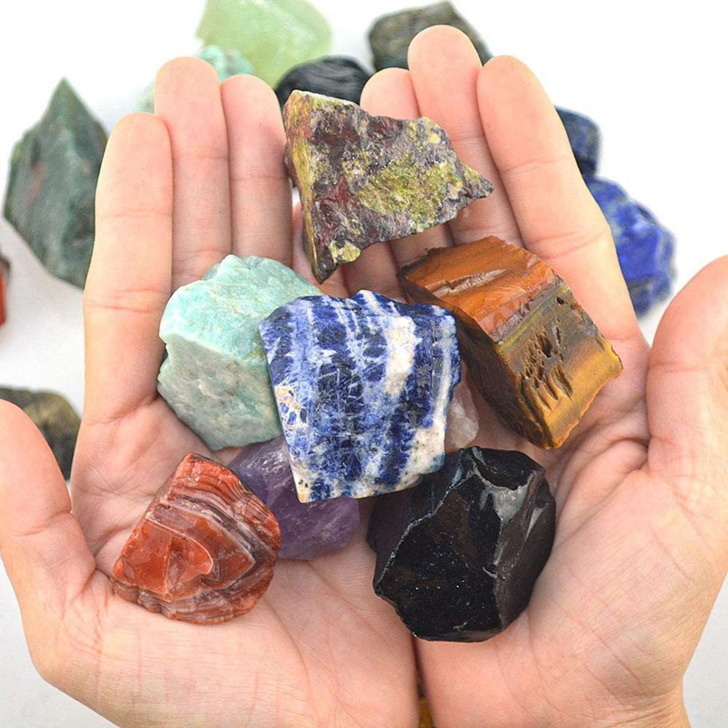 Howlite Raw Crystals Healing Crystals Natural Rough Stones 1.2-2" for Tumbling, Fountain Rocks, Yoga, Meditation, Polishin, Gift 21