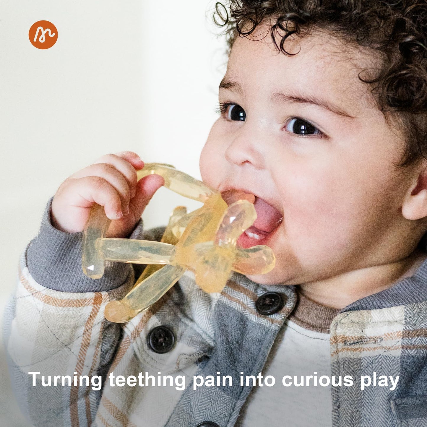 Miraloop Crystal Jelly Baby Teether – Jellydog Teething Relief Toy for Infants 3-6 Months, Silicone Handheld Teething Toy, BPA-Free, Odorless, Prevents Choking, Safe for Babies (Citrine)