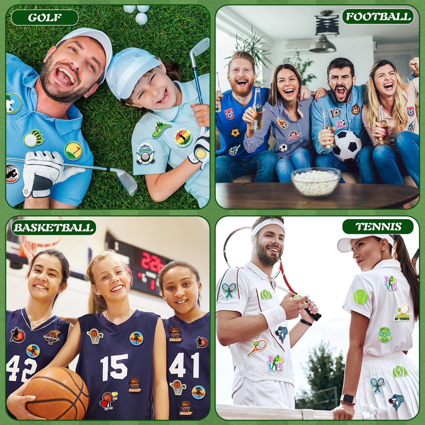 Janinka 100 Pcs Sports Iron on Patches Soccer Football Baseball Basketball Embroidery Applique Patches for Players Coaches Sports Lovers Fans Hats Clothes Jackets Jeans Dress Backpacks Bags Accessory