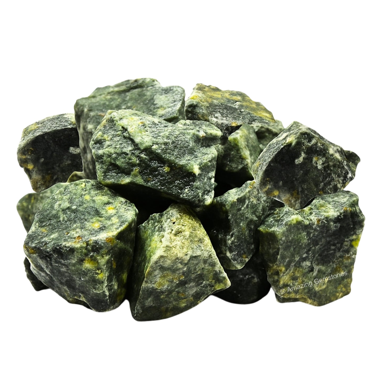 Amazing Gemstone Green Jade Raw Crystals and Healing Stones, Natural Rocks For Tumbling - DIY Raw Stones And Crystals (1 Piece)