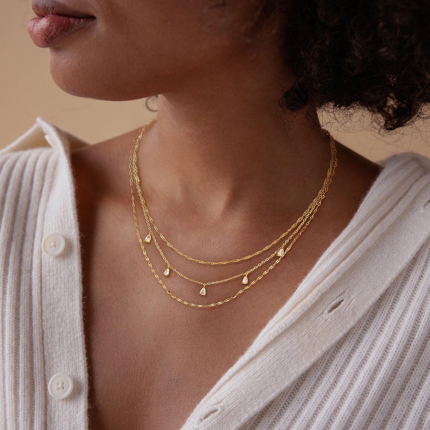 XIXINI Gold Choker necklace for Women, Statement Layered Necklaces Set 14k Gold Plated Layering Prom Necklace Jewelry Simple Layered Gold Necklaces for Women Trendy Fashion Women Jewelry Sets