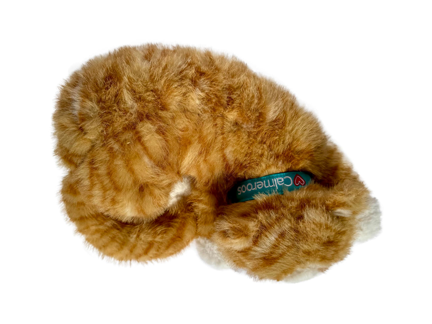 Calmeroos Plush Heartbeat Toy - Calming Anxiety Relief Toys for Puppies and Kittens - Heartbeat in a Soft Comforting Pet Plush for Dogs and Cats (Orange Stripe)