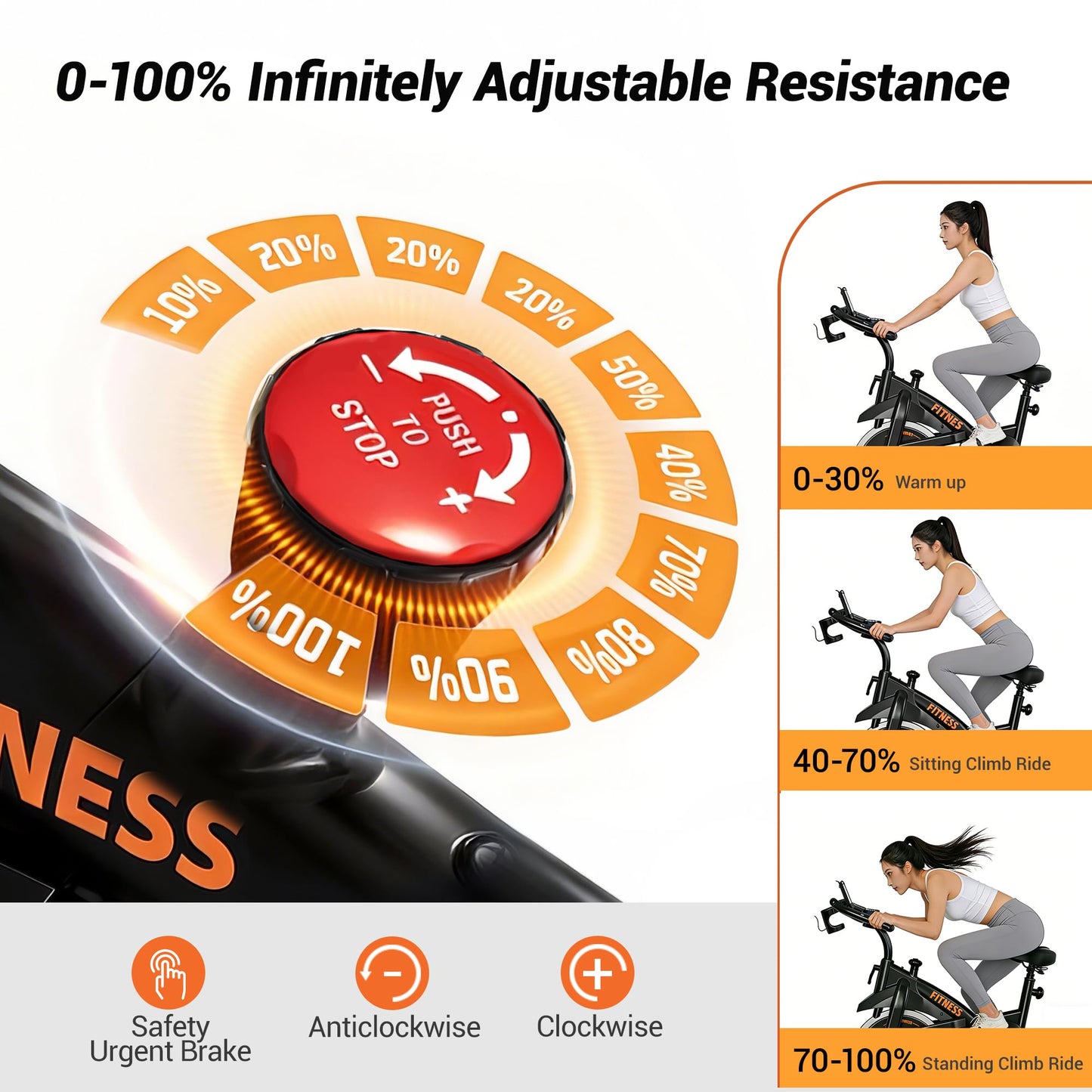 CURSOR FITNESS Recumbent Exercise Bike, 16-Level Magnetic Resistance Recumbent Exercise Bike for Home Gym Cardio Workout Training