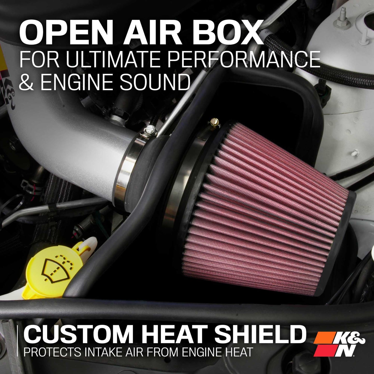 K&N Cold Air Intake System: High-Flow Air Filter, Increase Performance & Towing: Compatible with 2016-2024 JEEP/DODGE: Durango, Grand Cherokee, Grand Cherokee WK, 77-1572KS