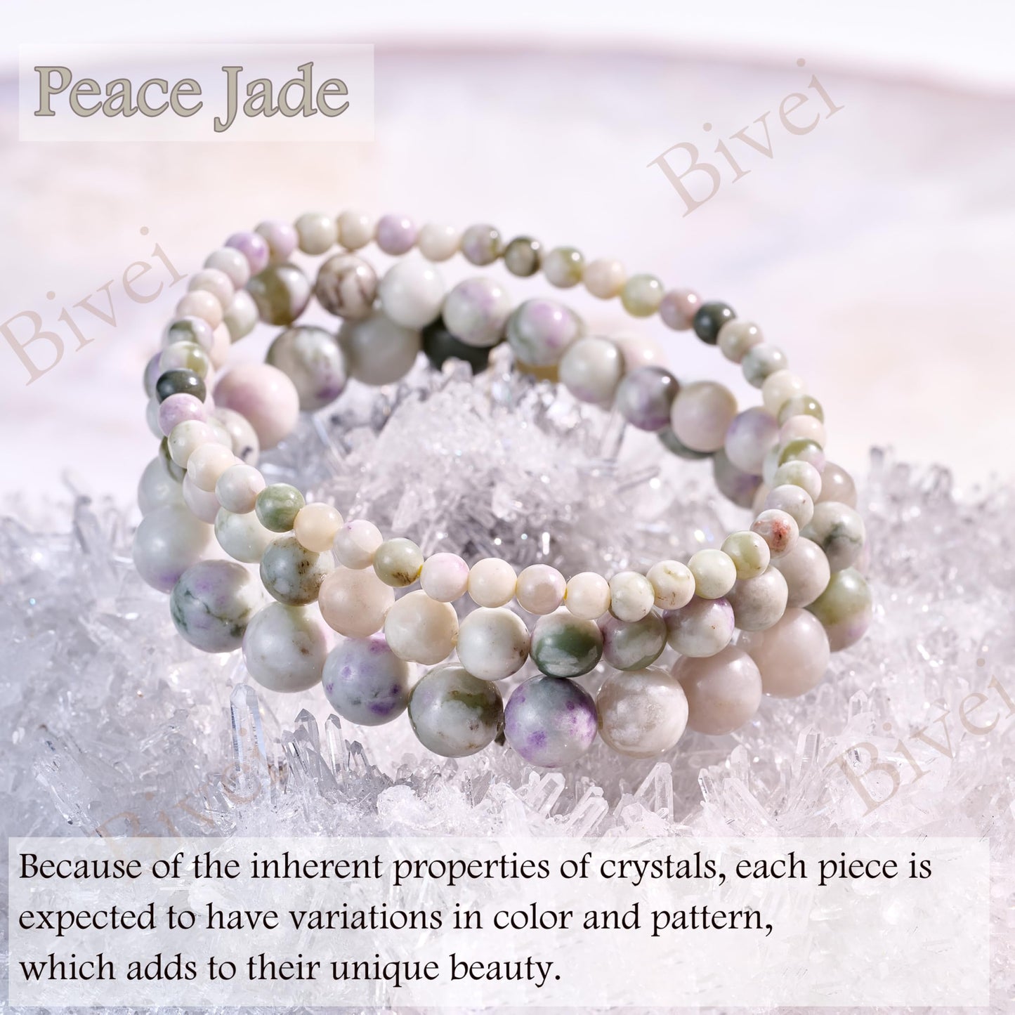 Peace Jade-Calm Harmony-8mm Beaded Bracelets for Women Handmade Semi Precious Natural Stone Stretch Elastic Jewelry Yoga Protection Gifts