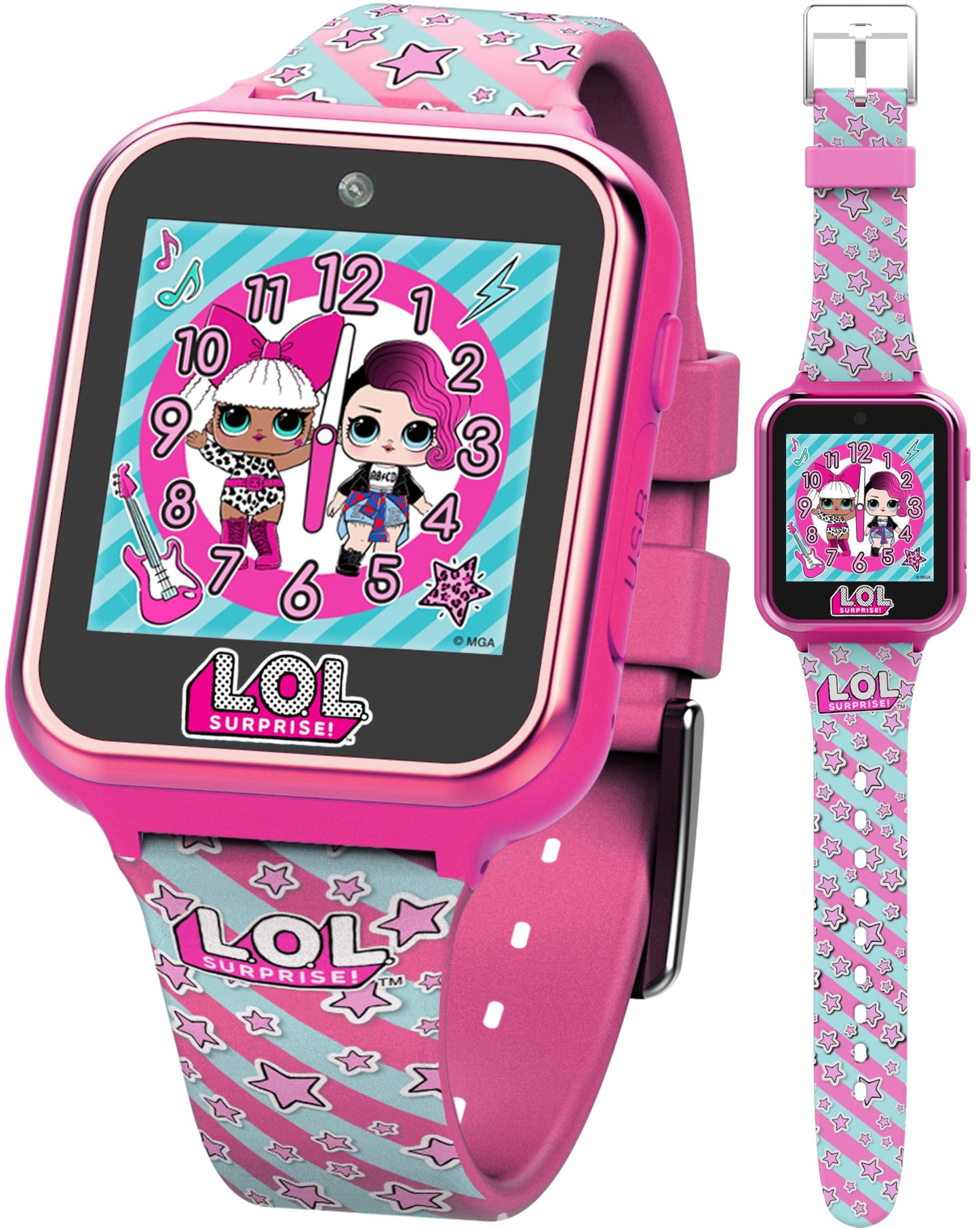 L.O.L. Surprise Kids Smart Watch with Touchscreen Selfie Camera Voice Recorder Calculator and Step Counter – Interactive Watch with Games and 10 Character Watch Faces – Fits Wrist Sizes 5.5" to 8"
