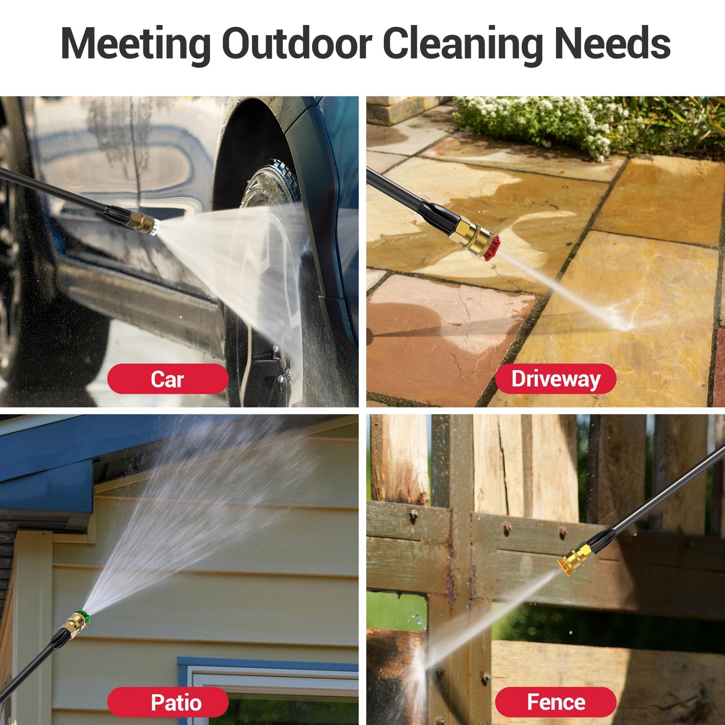 Electric Pressure Washer Power Washer with Foam Cannon & 4 Quick Connect Nozzles, Portable High Pressure Cleaning Machine for Cars Driveways Patios Outdoor Cleaning
