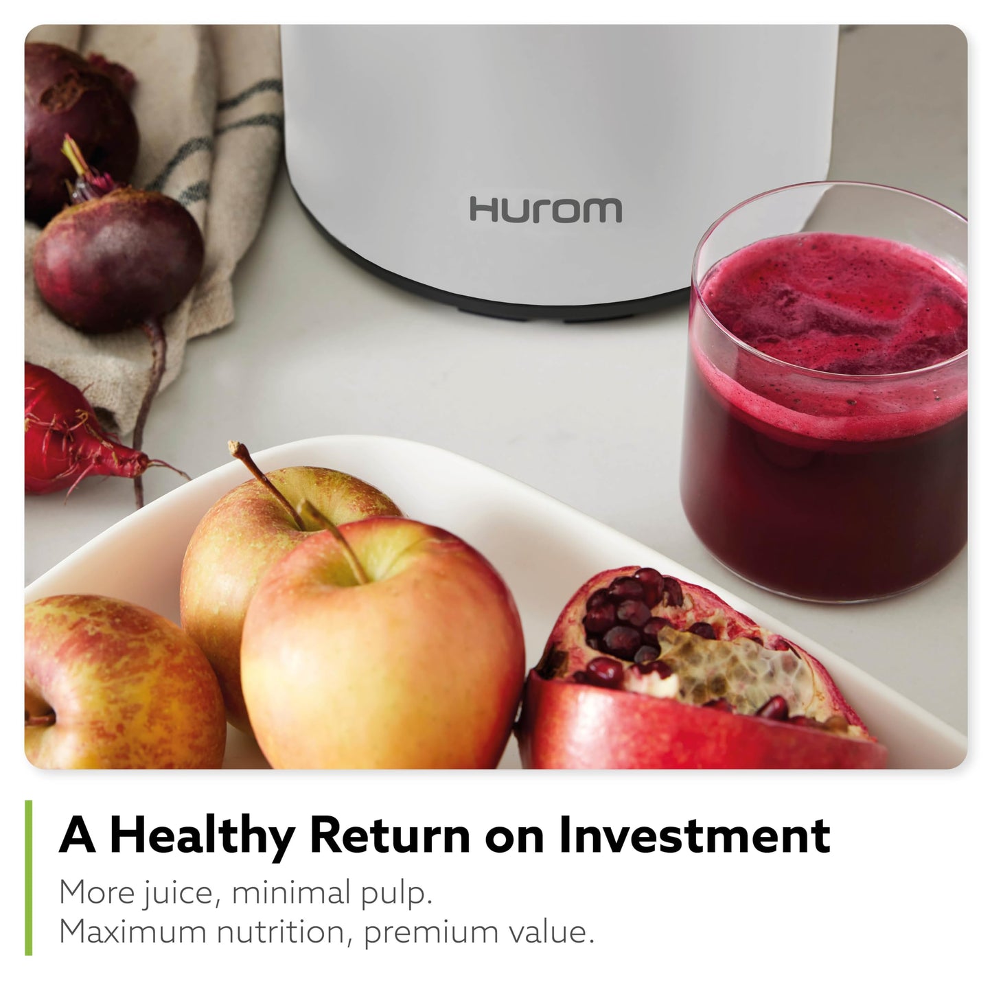 Hurom H400 Cold Press Juicer Machine, Award Winning Masticating Slow Juicer, Easy to Clean, Strainer & Hands Free with Self Feeding, Wide Mouth Hopper, Easy Assembly (White)