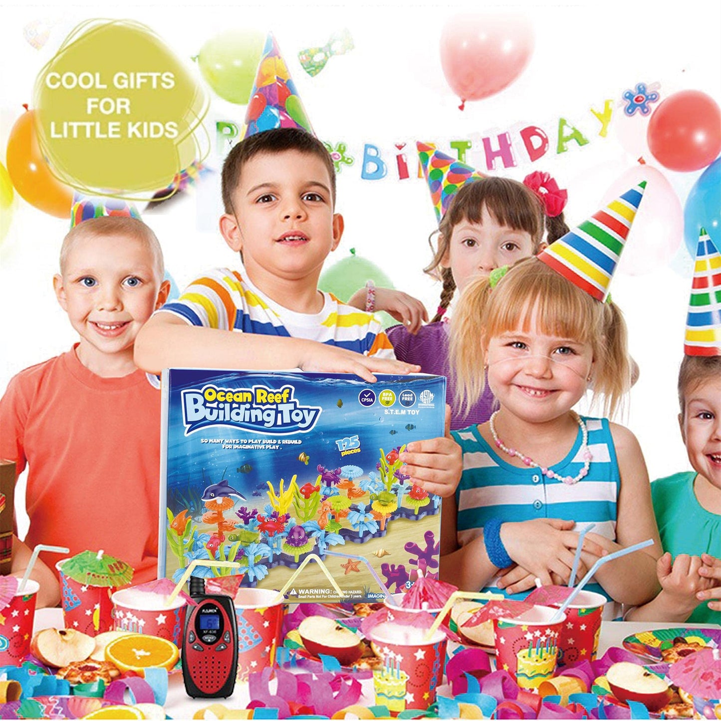 KC Republic Ocean Reef 125 pcs Building Toy Set for Toddlers and Kids Age 3, 4, 5, 6 Year Old Boys and Girls Stacking Reef Garden Building Toy STEM (125 pcs)