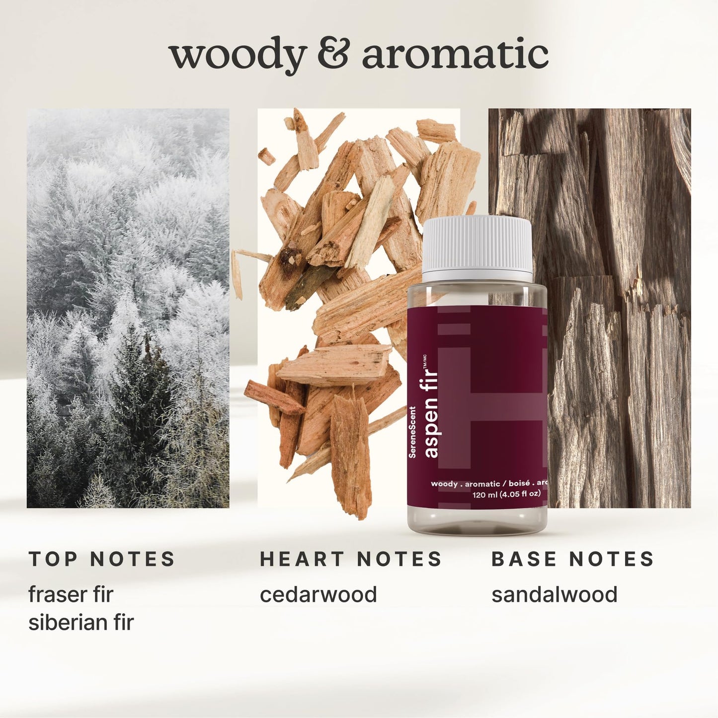 Homedics SereneScent Waterless Home Fragrance Diffuser & Oils Set, Includes 2 120ml SereneScent Oil Bottles, Maldives Escape and Aspen Fir, Patented Air Diffusion Technology, Large Rooms