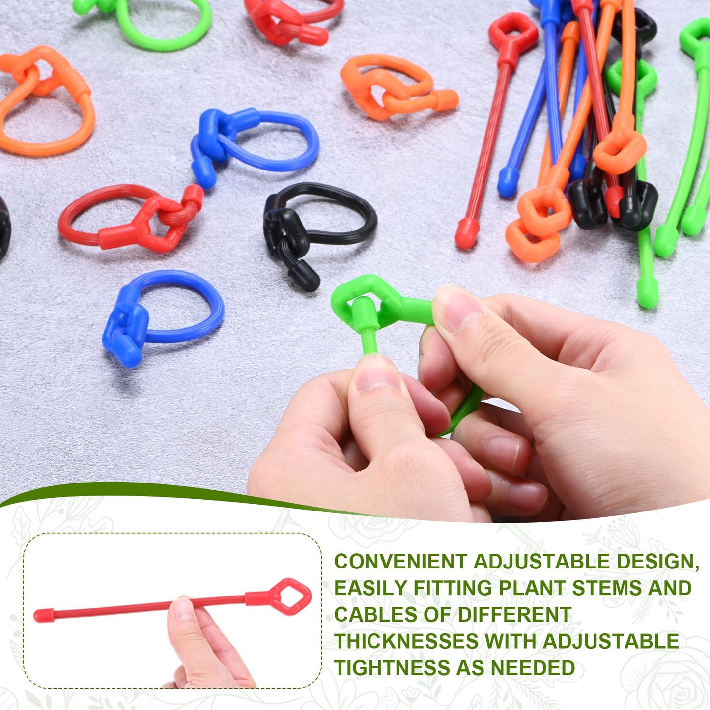 M METERXITY 12-Pack Adjustable Plant Ties, 12inch/30.48cm Silicone Flexible Multi-Function Sturdy Garden Twist Tie for Plant Support/Tree/Shrub/Vine, Reusable Support Twine [Red]